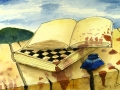 gabor-suveg-painting-libraria-chess-book-and-diary